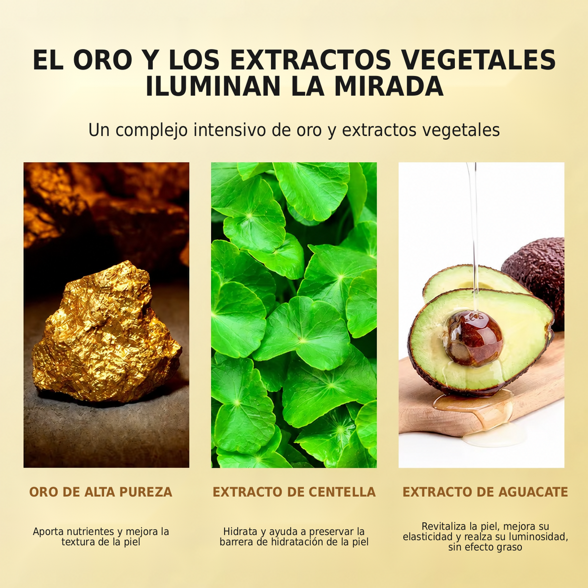 GlowEyes – Parches para el contorno de ojos de oro y aguacate