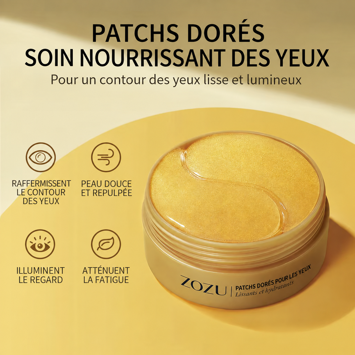 GlowEyes – Patchs Contour des Yeux Or & Avocat
